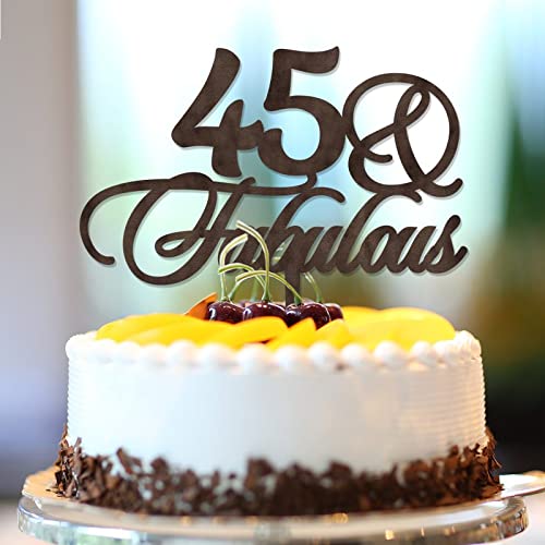 Holz-Kuchenaufsätze zum 45. Geburtstag, braun, 45. Geburtstag, 45. Geburtstag, Geschenk für Sie und Ihn, 15,2 cm von CustonCares