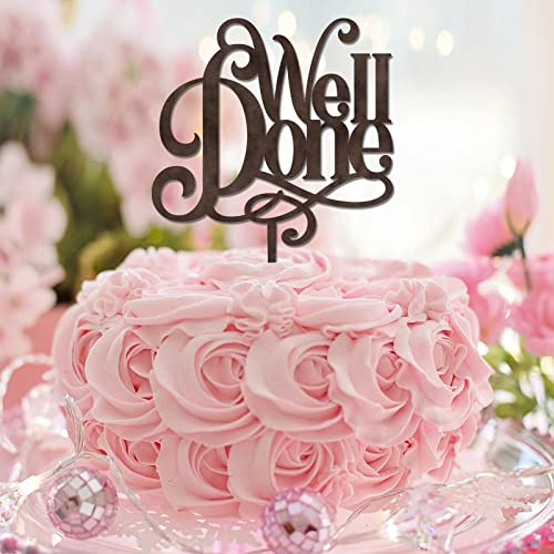 Kuchendekoration aus Holz mit Aufschrift "Well Done", für Glückwünsche, Abschlussfeier, Dekoration, Kuchendekoration, Abschlussfeier, Geschenke für Freunde/Familie Kuchendekoration aus Holz mit Aufschrift "Well Done", für Glückwünsche, Abschlussfeier, Dekoration, Kuchendekoration, Abschlussfeier, Geschenke für Freunde/Familie von CustonCares