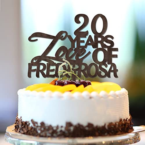Kuchendekoration zum 20. Hochzeitstag, rustikaler 20. Hochzeitstag, Party, Jahrestag, Hochzeit, Geschenke für Braut und Bräutigam, braunes Holz Kuchendekoration zum 20. Hochzeitstag, rustikaler 20. Hochzeitstag, Party, Jahrestag, Hochzeit, Geschenke für Braut und Bräutigam, braunes Holz von CustonCares