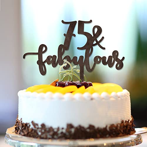 Kuchendekoration zum 75. Geburtstag, Party-Dekoration, "Happy Birthday", 75. Geburtstag, Andenken, Geschenke für Familie und Freunde, Braun Kuchendekoration zum 75. Geburtstag, Party-Dekoration, "Happy Birthday", 75. Geburtstag, Andenken, Geschenke für Familie und Freunde, Braun von CustonCares