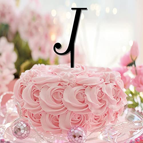 Monogramm J Tortenaufsatz, Initiale, Einzelbuchstabe, Name, Zweige, Blatt, Strand, für Hochzeitstag, Party-Dekorationen, wiederverwendbar, personalisierbar, 26 Buchstaben, Brautparty, Acryl, Schwarz Monogramm J Tortenaufsatz, Initiale, Einzelbuchstabe, Name, Zweige, Blatt, Strand, für Hochzeitstag, Party-Dekorationen, wiederverwendbar, personalisierbar, 26 Buchstaben, Brautparty, Acryl, Schwarz von CustonCares