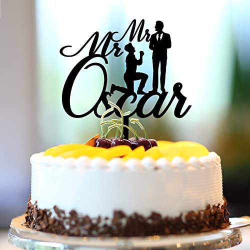 Mr and Mr Hochzeitstortenaufsatz, männliches Paar, Silhouette, Schwul, LGBT, Hochzeitstortendekoration, personalisierbar, für Männer, Hochzeitsgeschenke, Acryl, Schwarz, 15,2 cm Mr and Mr Hochzeitstortenaufsatz, männliches Paar, Silhouette, Schwul, LGBT, Hochzeitstortendekoration, personalisierbar, für Männer, Hochzeitsgeschenke, Acryl, Schwarz, 15,2 cm von CustonCares