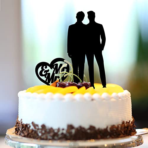 Mr & Mr Hochzeitstortenaufsatz, Schwul, Seine Silhouette, Homosexuell, Schwul, Hochzeit, Party, Zubehör, personalisierbar, Namen, Datum, Männer, Hochzeitsgeschenke, Acryl, Schwarz, 15,2 cm Mr & Mr Hochzeitstortenaufsatz, Schwul, Seine Silhouette, Homosexuell, Schwul, Hochzeit, Party, Zubehör, personalisierbar, Namen, Datum, Männer, Hochzeitsgeschenke, Acryl, Schwarz, 15,2 cm von CustonCares