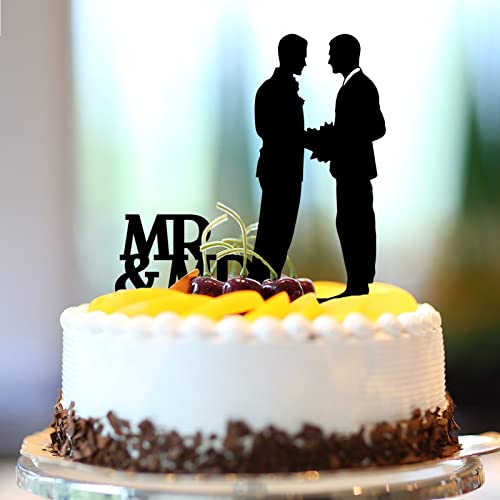 Mr & Mr Hochzeitstortenaufsatz aus Acryl, schwarz, zwei Trauzeugen, zwei Männer, elegante Hochzeitstortendekoration, Silhouette, Hochzeitsparty-Zubehör, personalisierter Name, Datum, Männer, Geschenke Mr & Mr Hochzeitstortenaufsatz aus Acryl, schwarz, zwei Trauzeugen, zwei Männer, elegante Hochzeitstortendekoration, Silhouette, Hochzeitsparty-Zubehör, personalisierter Name, Datum, Männer, Geschenke von CustonCares