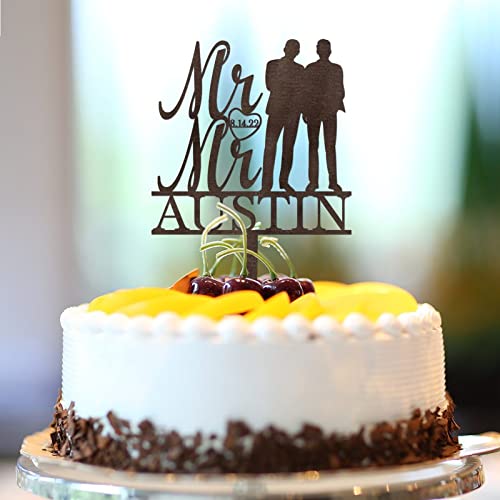 Mr & Mr Silhouette Tortenaufsatz, braunes Holz, LGBTQ, Gay Gay Zwei Männer, romantische Hochzeitstortendekoration, Silhouette, Hochzeitstortendekoration, personalisierbar, Geschenk für Männer, 15,2 cm Mr & Mr Silhouette Tortenaufsatz, braunes Holz, LGBTQ, Gay Gay Zwei Männer, romantische Hochzeitstortendekoration, Silhouette, Hochzeitstortendekoration, personalisierbar, Geschenk für Männer, 15,2 cm von CustonCares