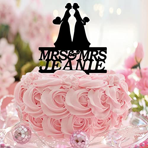 Mrs & Mrs Hochzeits- und Verlobungs-Party-Dekoration, lustige 2 Bräute, Hochzeitstortenaufsatz, Silhouette, LGBTQ, individueller Name, Hochzeit, Datum, Kuchendekoration, Damen, Hochzeitsgeschenke Mrs & Mrs Hochzeits- und Verlobungs-Party-Dekoration, lustige 2 Bräute, Hochzeitstortenaufsatz, Silhouette, LGBTQ, individueller Name, Hochzeit, Datum, Kuchendekoration, Damen, Hochzeitsgeschenke von CustonCares