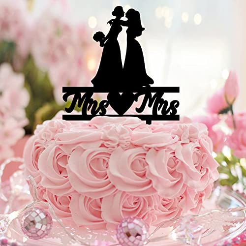 Mrs & Mrs Hochzeitsdekorationen, Strand, zwei Bräute, Hochzeitstortenaufsatz, Silhouette, LGBT, personalisierbar, Name, Hochzeit, Datum, Kuchendekoration, Damen, Hochzeitsgeschenke, Acryl, Schwarz Mrs & Mrs Hochzeitsdekorationen, Strand, zwei Bräute, Hochzeitstortenaufsatz, Silhouette, LGBT, personalisierbar, Name, Hochzeit, Datum, Kuchendekoration, Damen, Hochzeitsgeschenke, Acryl, Schwarz von CustonCares