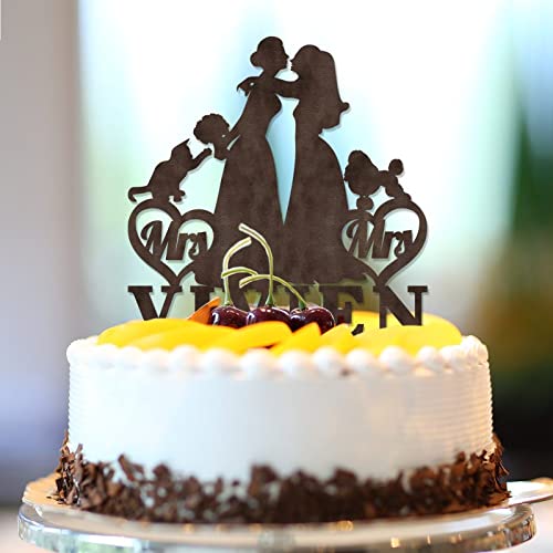 Mrs & Mrs Lesbische Hochzeitstortenaufsatz, braunes Holz mit Hund und Katze, zwei Bräute, Silhouette, LGBT, Lesbisch, Hochzeit, Jahrestag, Party, Dekoration, personalisierter Name, Datum, Frauen Mrs & Mrs Lesbische Hochzeitstortenaufsatz, braunes Holz mit Hund und Katze, zwei Bräute, Silhouette, LGBT, Lesbisch, Hochzeit, Jahrestag, Party, Dekoration, personalisierter Name, Datum, Frauen von CustonCares