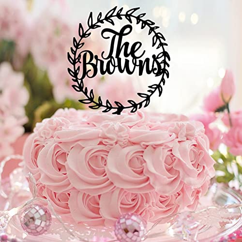 Personalisierte Hochzeits-Kuchendekoration "Mr & Mrs", Acryl, schwarze Silhouette, Brautpaar, Strand-Kuchenaufsätze für Hochzeit, Verlobung, Party, Gastgeschenke, Brautparty-Geschenke von CustonCares
