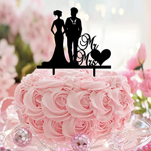 Romantischer Tortenaufsatz "Mr and Mrs", Silhouette, Braut und Bräutigam, personalisierbar für Verlobung, Brautpaar, Hochzeitsdekorationen, Hochzeitsgeschenke für Paare, Acryl, Schwarz Romantischer Tortenaufsatz "Mr and Mrs", Silhouette, Braut und Bräutigam, personalisierbar für Verlobung, Brautpaar, Hochzeitsdekorationen, Hochzeitsgeschenke für Paare, Acryl, Schwarz von CustonCares
