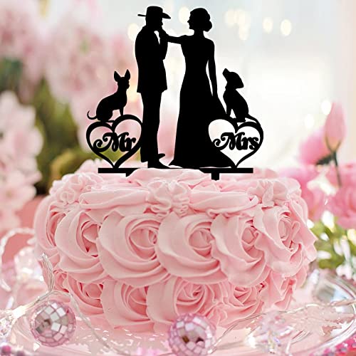 Rustikale Tortenaufsätze "Mr and Mrs", Silhouette, Acryl, schwarz, mit Hund, Katze, Mr & Mrs Silhouette, Tortenaufsatz, personalisierbar, Namen, Hochzeit, Jahrestag, Datum, für Hochzeit, Verlobung Rustikale Tortenaufsätze "Mr and Mrs", Silhouette, Acryl, schwarz, mit Hund, Katze, Mr & Mrs Silhouette, Tortenaufsatz, personalisierbar, Namen, Hochzeit, Jahrestag, Datum, für Hochzeit, Verlobung von CustonCares