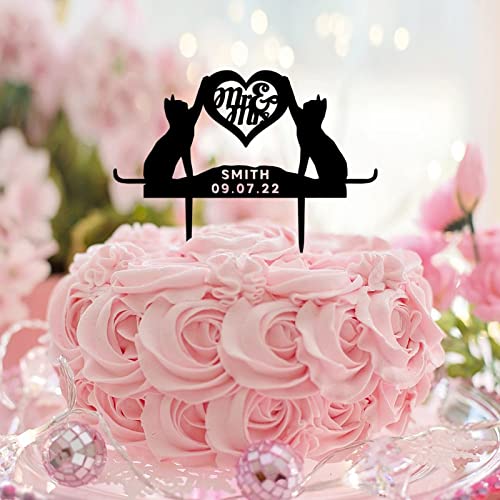 Tortenaufsätze für Braut und Bräutigam, "Mr & Mrs", Silhouette, Romantik, individuell für Hochzeit, Brautparty, Party, Gastgeschenke, Hochzeitsgeschenke für Paare, Acryl, Schwarz Tortenaufsätze für Braut und Bräutigam, "Mr & Mrs", Silhouette, Romantik, individuell für Hochzeit, Brautparty, Party, Gastgeschenke, Hochzeitsgeschenke für Paare, Acryl, Schwarz von CustonCares