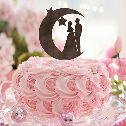 Tortenaufsätze im Retro-Stil, "Mr & Mrs", Silhouette, Brautpaar und Brautpaar, personalisierbar, für Hochzeit, Verlobung, Party, Brautparty, Geschenke, Holz von CustonCares