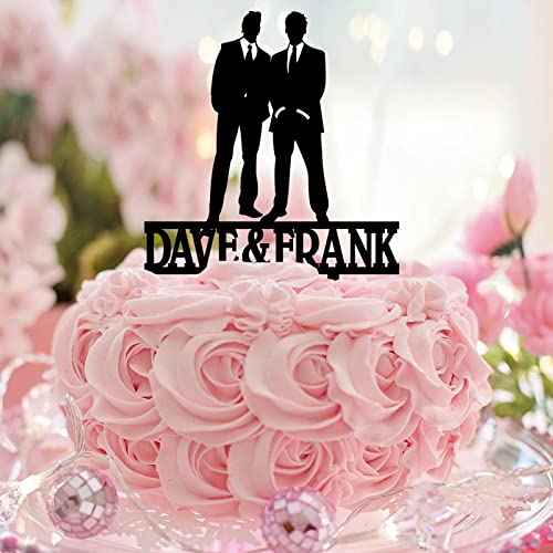 Tortenaufsatz "Mr and Mr", Acryl, schwarze Silhouette, Romantik, zwei Bräutigam, Tortenaufsatz, zwei Ehemänner, Hochzeit, Party, Gastgeschenke, personalisierter Name, Hochzeit, Datum, schwules Paar Tortenaufsatz "Mr and Mr", Acryl, schwarze Silhouette, Romantik, zwei Bräutigam, Tortenaufsatz, zwei Ehemänner, Hochzeit, Party, Gastgeschenke, personalisierter Name, Hochzeit, Datum, schwules Paar von CustonCares
