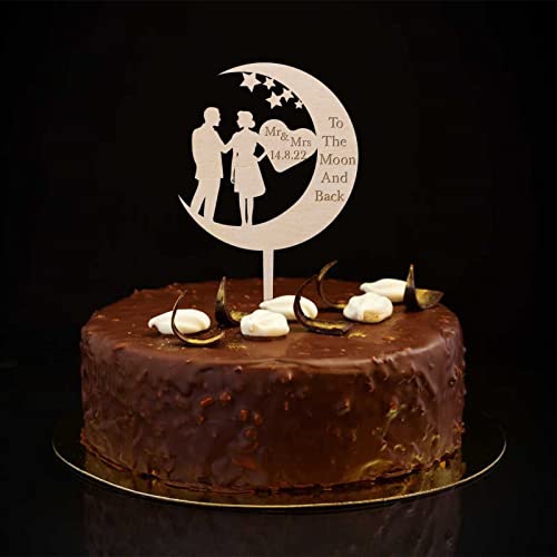 Tortenaufsatz "Mr and Mrs", Silhouette, elegant, Brautpaar für Hochzeitstag, Kuchendekoration, Verlobungsgeschenk für Paare, Holz Tortenaufsatz "Mr and Mrs", Silhouette, elegant, Brautpaar für Hochzeitstag, Kuchendekoration, Verlobungsgeschenk für Paare, Holz von CustonCares