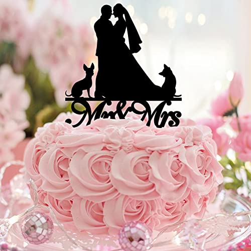 Tortenaufsatz "Mr and Mrs", personalisierbar mit Hund und Katze, rustikale Silhouette "Mr & Mrs", Tortenaufsatz für Hochzeit, Brautparty, Party, Gastgeschenke, Brautparty, Geschenk, Acryl, Schwarz Tortenaufsatz "Mr and Mrs", personalisierbar mit Hund und Katze, rustikale Silhouette "Mr & Mrs", Tortenaufsatz für Hochzeit, Brautparty, Party, Gastgeschenke, Brautparty, Geschenk, Acryl, Schwarz von CustonCares