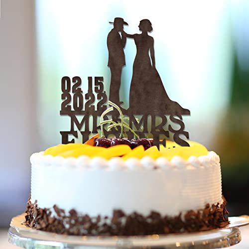 Tortenaufsatz "Mr and Mrs", rustikale Hochzeits-, Verlobungs- und Verlobungsdekoration, personalisierbar, mit Silhouette, Landhausstil, Brautpaar, für Hochzeit, Verlobung, Party, Verlobungsgeschenke Tortenaufsatz "Mr and Mrs", rustikale Hochzeits-, Verlobungs- und Verlobungsdekoration, personalisierbar, mit Silhouette, Landhausstil, Brautpaar, für Hochzeit, Verlobung, Party, Verlobungsgeschenke von CustonCares