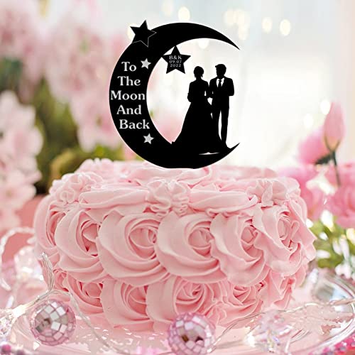 Tortenaufsatz "Mr and Mrs" mit Aufschrift "Mr & Mrs", Silhouette, personalisierbar, für Hochzeit, Brautparty, Party, Dekoration, Verlobungsgeschenke für Paare, Acryl, Schwarz Tortenaufsatz "Mr and Mrs" mit Aufschrift "Mr & Mrs", Silhouette, personalisierbar, für Hochzeit, Brautparty, Party, Dekoration, Verlobungsgeschenke für Paare, Acryl, Schwarz von CustonCares