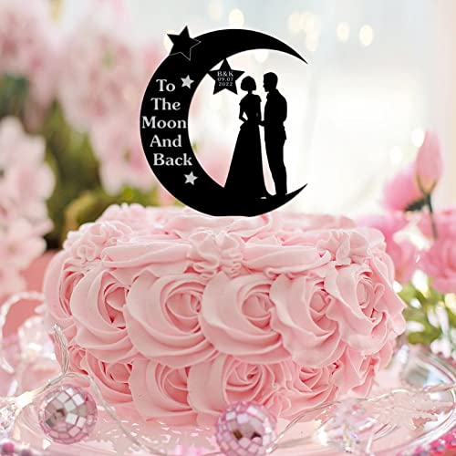 Tortenaufsatz "Mr & Mrs", Acryl, schwarze Silhouette, Braut und Bräutigam, Retro-Kuchenaufsätze für Hochzeitstag, Kuchendekorationen, Hochzeitsgeschenke für Paare von CustonCares