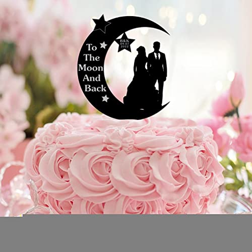 Tortenaufsatz "Mr & Mrs", Acryl, schwarze Silhouette, "Mr & Mrs", lustige Kuchendekoration für Hochzeitstag, Party, Gastgeschenke, Hochzeitsgeschenke für Paare von CustonCares