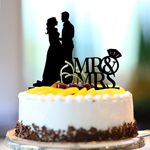 Tortenaufsatz "Mr & Mrs" aus Acryl, personalisierbar, Namen, Datum, Silhouette, Landhausstil, Brautpaar für Hochzeit, Jahrestag, Hochzeit, Dekoration, Brautparty, Geschenke für Sie und Ihn, Schwarz Tortenaufsatz "Mr & Mrs" aus Acryl, personalisierbar, Namen, Datum, Silhouette, Landhausstil, Brautpaar für Hochzeit, Jahrestag, Hochzeit, Dekoration, Brautparty, Geschenke für Sie und Ihn, Schwarz von CustonCares