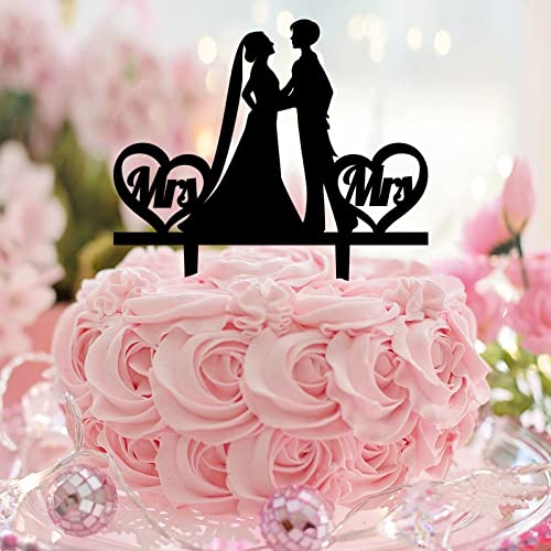 Tortenaufsatz "Mrs And Mrs", personalisierbar, Name, Hochzeit, Datum, Silhouette, 2 Bräute, Tortenaufsatz, LGBT, Hochzeit, Party, Gastgeschenke, lesbisches Paar, Acryl, Schwarz Tortenaufsatz "Mrs And Mrs", personalisierbar, Name, Hochzeit, Datum, Silhouette, 2 Bräute, Tortenaufsatz, LGBT, Hochzeit, Party, Gastgeschenke, lesbisches Paar, Acryl, Schwarz von CustonCares