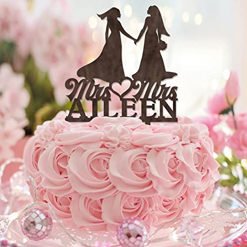 Tortenaufsatz "Mrs And Mrs" aus Holz, Silhouette Braut und Braut, Retro-Kuchenaufsatz, zwei Frauen, Hochzeit, Party, Zubehör, personalisierbar, Nachname, Datum, Lesben, Hochzeit, Verlobung, Geschenke Tortenaufsatz "Mrs And Mrs" aus Holz, Silhouette Braut und Braut, Retro-Kuchenaufsatz, zwei Frauen, Hochzeit, Party, Zubehör, personalisierbar, Nachname, Datum, Lesben, Hochzeit, Verlobung, Geschenke von CustonCares
