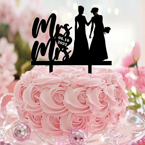 Tortenaufsatz "Mrs and Mrs", Kalligraphie, für Damen, Geburtstag, Cupcake-Topper, Frau und Ehefrau, lesbisch, Acryl, schwarz, Jubiläum, Babyparty, Backen, Dessert, Dekoration, individuelle Geschenke Tortenaufsatz "Mrs and Mrs", Kalligraphie, für Damen, Geburtstag, Cupcake-Topper, Frau und Ehefrau, lesbisch, Acryl, schwarz, Jubiläum, Babyparty, Backen, Dessert, Dekoration, individuelle Geschenke von CustonCares