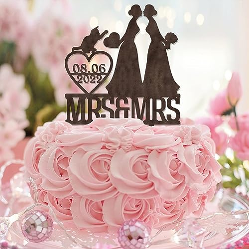Tortenaufsatz "Mrs and Mrs" mit Aufschrift "Love Is Love", Monogramm, für Kuchen, Cupcakes, Initialen, zwei Bräute, Acryl, schwarz, Brautparty, Jubiläum, Gebäck, Dekorationen, individuelle Geschenke Tortenaufsatz "Mrs and Mrs" mit Aufschrift "Love Is Love", Monogramm, für Kuchen, Cupcakes, Initialen, zwei Bräute, Acryl, schwarz, Brautparty, Jubiläum, Gebäck, Dekorationen, individuelle Geschenke von CustonCares