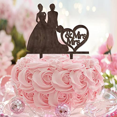 Tortenaufsatz "Mrs & Mrs", Braut-Silhouette, LGBT, Hochzeitsdekoration, personalisierbar, Nachname, Datum, lesbisches Paar, Geschenk, Holz Tortenaufsatz "Mrs & Mrs", Braut-Silhouette, LGBT, Hochzeitsdekoration, personalisierbar, Nachname, Datum, lesbisches Paar, Geschenk, Holz von CustonCares