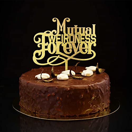 Tortenaufsatz "Mutual Weirdness Forever" für Hochzeit, Mr & Mrs, elegante Brautpaar-Kuchendekoration für Hochzeit, Brautparty, Geschenke für Sie und Ihn, glitzernd, goldfarben Tortenaufsatz "Mutual Weirdness Forever" für Hochzeit, Mr & Mrs, elegante Brautpaar-Kuchendekoration für Hochzeit, Brautparty, Geschenke für Sie und Ihn, glitzernd, goldfarben von CustonCares