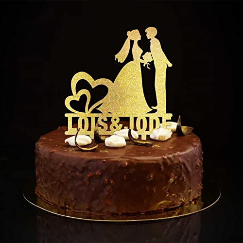 Tortenaufsatz für Bräute, Silhouette mit zwei Bräuten, LGBT, Hochzeitsparty-Zubehör, personalisierbar, für Paare, Namen, Datum, Frauen, Hochzeitsgeschenke, Glitzer, Gold Tortenaufsatz für Bräute, Silhouette mit zwei Bräuten, LGBT, Hochzeitsparty-Zubehör, personalisierbar, für Paare, Namen, Datum, Frauen, Hochzeitsgeschenke, Glitzer, Gold von CustonCares