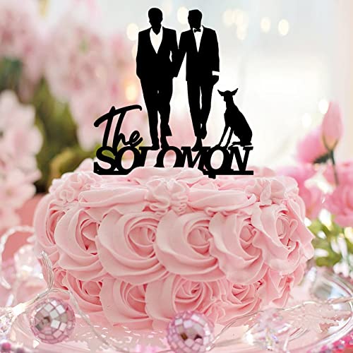 Tortenaufsatz für Schwulen, Acryl, schwarz mit Hund, Katze, Silhouette, romantischer Bräutigam und Bräutigam, LGBTQ, Hochzeit, Verlobung, Party, Dekoration, homosexuell, personalisierbar, Name, Datum Tortenaufsatz für Schwulen, Acryl, schwarz mit Hund, Katze, Silhouette, romantischer Bräutigam und Bräutigam, LGBTQ, Hochzeit, Verlobung, Party, Dekoration, homosexuell, personalisierbar, Name, Datum von CustonCares