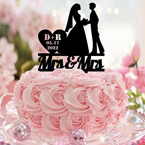 Tortenaufsatz für lesbische Hochzeit, Acryl, schwarze Silhouette, Landhaus-Braut und Braut, 2 Frauen, Hochzeit, Party, Gastgeschenke, personalisierbar mit Namen, Hochzeit, Datum, Lesben, Hochzeit Tortenaufsatz für lesbische Hochzeit, Acryl, schwarze Silhouette, Landhaus-Braut und Braut, 2 Frauen, Hochzeit, Party, Gastgeschenke, personalisierbar mit Namen, Hochzeit, Datum, Lesben, Hochzeit von CustonCares