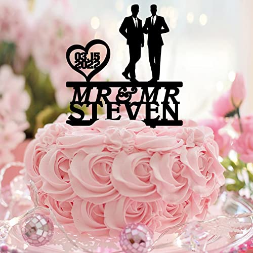 Tortenaufsatz für schwule Paare, Silhouette, LGBTQ, Hochzeitstortendekoration, personalisierbar, Paarnamen, Datum, Schwule, Hochzeit, Verlobung, Geschenke, Acryl, Schwarz Tortenaufsatz für schwule Paare, Silhouette, LGBTQ, Hochzeitstortendekoration, personalisierbar, Paarnamen, Datum, Schwule, Hochzeit, Verlobung, Geschenke, Acryl, Schwarz von CustonCares