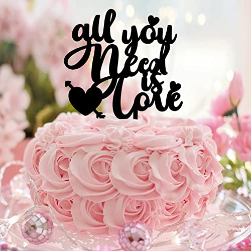 Tortenaufsatz mit Aufschrift "All You Need Is Love", Aufschrift "Mr & Mrs", personalisierbar, Strand, Brautpaar für Verlobung, Braut, Party, Gastgeschenk, Junggesellinnenabschied, Acryl, Schwarz Tortenaufsatz mit Aufschrift "All You Need Is Love", Aufschrift "Mr & Mrs", personalisierbar, Strand, Brautpaar für Verlobung, Braut, Party, Gastgeschenk, Junggesellinnenabschied, Acryl, Schwarz von CustonCares