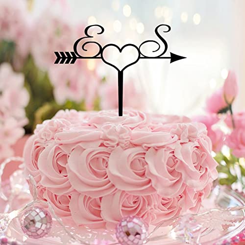 Tortenaufsatz mit Aufschrift "Beach Mr and Mrs", rustikale Hochzeit, Verlobung, Silhouette, Acryl, schwarz, Brautpaar, personalisierbar für Hochzeitstag, Partyzubehör, Brautparty-Geschenke von CustonCares