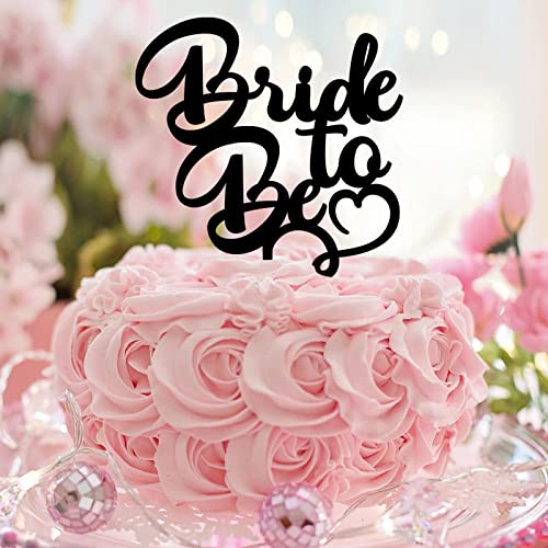 Tortenaufsatz mit Aufschrift "Bride To Be", Acryl, schwarz, personalisierbar, für Brautparty, Junggesellinnenabschied, Hochzeitsdekoration, Junggesellinnenabschied, Geschenk von CustonCares