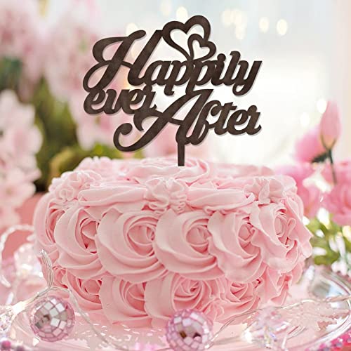 Tortenaufsatz mit Aufschrift "Happily Ever After", rustikale Hochzeits- und Verlobungsdekoration, braunes Holz, personalisierbar, für Hochzeit, Brautparty, Hochzeitsdekoration, Hochzeitsgeschenke für Tortenaufsatz mit Aufschrift "Happily Ever After", rustikale Hochzeits- und Verlobungsdekoration, braunes Holz, personalisierbar, für Hochzeit, Brautparty, Hochzeitsdekoration, Hochzeitsgeschenke für von CustonCares