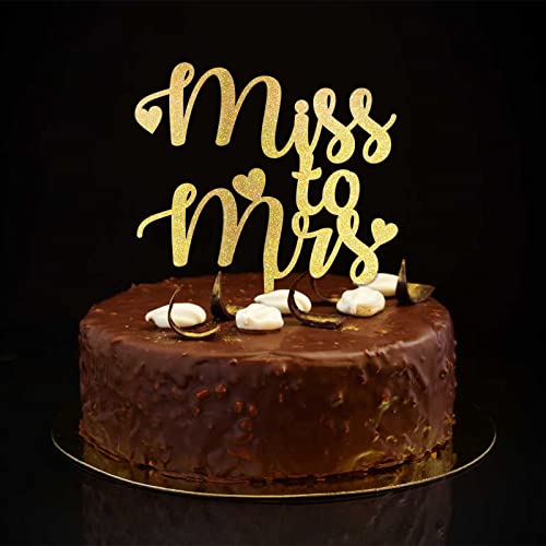 Tortenaufsatz mit Aufschrift "Miss To Mrs Mr & Mrs", personalisierbar, für Brautparty, Junggesellinnenabschied, Kuchendekoration, Brautparty, Geschenke für Sie und Ihn, glitzernd, goldfarben Tortenaufsatz mit Aufschrift "Miss To Mrs Mr & Mrs", personalisierbar, für Brautparty, Junggesellinnenabschied, Kuchendekoration, Brautparty, Geschenke für Sie und Ihn, glitzernd, goldfarben von CustonCares