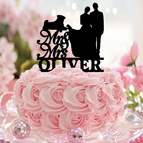 Tortenaufsatz mit Aufschrift "Mr and Mrs", Acryl, Schwarz mit Hund, Katze, Braut und Bräutigam, personalisierter Name, Datum für Hochzeit, Verlobung, Hochzeit, Dekoration, Brautparty, Geschenk Tortenaufsatz mit Aufschrift "Mr and Mrs", Acryl, Schwarz mit Hund, Katze, Braut und Bräutigam, personalisierter Name, Datum für Hochzeit, Verlobung, Hochzeit, Dekoration, Brautparty, Geschenk von CustonCares