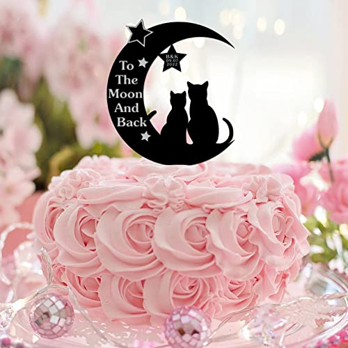 Tortenaufsatz mit Aufschrift "Mr and Mrs", rustikal, für Hochzeit, Verlobung, Silhouette, Acryl, schwarz, Brautpaar von CustonCares