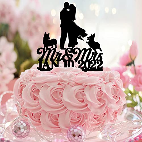 Tortenaufsatz mit Aufschrift "Mr & Mrs", Acryl, schwarze Silhouette mit Hund und Katze, personalisierter Name, lustiges Brautpaar für Hochzeitstag, Party, Gastgeschenk, Verlobungsgeschenk für Paare Tortenaufsatz mit Aufschrift "Mr & Mrs", Acryl, schwarze Silhouette mit Hund und Katze, personalisierter Name, lustiges Brautpaar für Hochzeitstag, Party, Gastgeschenk, Verlobungsgeschenk für Paare von CustonCares