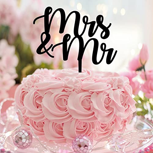 Tortenaufsatz mit Aufschrift "Mr & Mrs" zum Hochzeitstag, Silhouette, Brautpaar, personalisierbar, für Hochzeit, Brautparty, Party, Verlobung, Geschenke für Paare, Acryl, Schwarz Tortenaufsatz mit Aufschrift "Mr & Mrs" zum Hochzeitstag, Silhouette, Brautpaar, personalisierbar, für Hochzeit, Brautparty, Party, Verlobung, Geschenke für Paare, Acryl, Schwarz von CustonCares