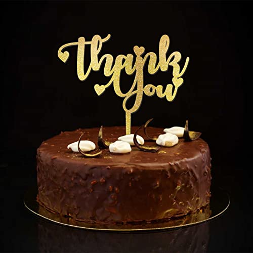 Tortenaufsatz mit Aufschrift "Thank You", goldfarben, Mr & Mrs von CustonCares