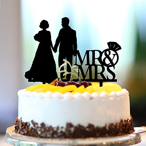 Tortenaufsatz mit Aufschrift "To The Moon And Back", Acryl, Schwarz, für Hochzeit, Jahrestag, Party, Hochzeitsgeschenk von CustonCares