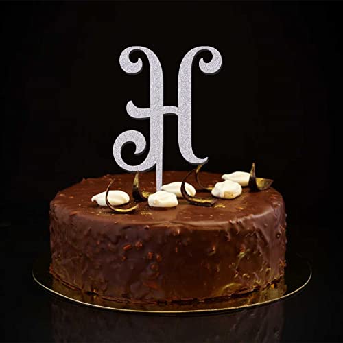 Tortenaufsatz mit Buchstabe H, Monogramm, Initiale, Nachname, Glitzer, Silber, für Hochzeitstag, Partyzubehör, Landblumenkranz, personalisierbar, 26 Buchstaben, Geburtstagsgeschenke Tortenaufsatz mit Buchstabe H, Monogramm, Initiale, Nachname, Glitzer, Silber, für Hochzeitstag, Partyzubehör, Landblumenkranz, personalisierbar, 26 Buchstaben, Geburtstagsgeschenke von CustonCares
