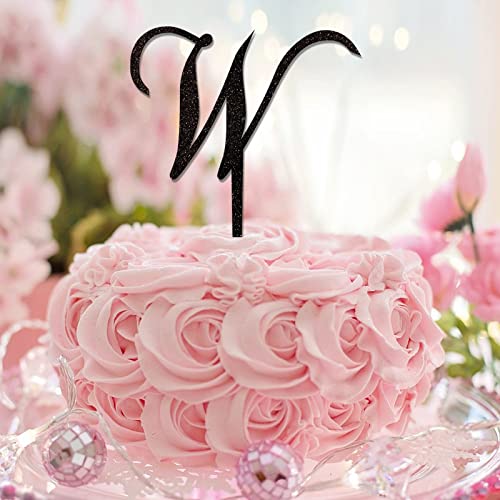 Tortenaufsatz mit Buchstabe W, Monogramm, Initialname für Hochzeit, Verlobung, Party, Dekorationen, Kranz, Blumenmuster, Strand, wiederverwendbar, Brautparty, Geschenke für Männer und Frauen, Glitzer Tortenaufsatz mit Buchstabe W, Monogramm, Initialname für Hochzeit, Verlobung, Party, Dekorationen, Kranz, Blumenmuster, Strand, wiederverwendbar, Brautparty, Geschenke für Männer und Frauen, Glitzer von CustonCares