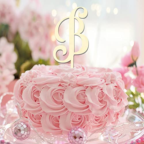 Tortenaufsatz mit Holz-Monogramm B, Anfangsbuchstabe, Name für Hochzeitstag, Partyzubehör, rustikal, wiederverwendbar, romantisches Hochzeitsgeschenk für Kinder von CustonCares