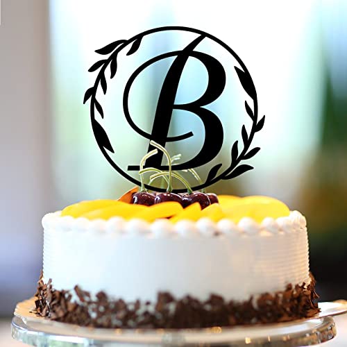 Tortenaufsatz mit Initiale B, Hochzeitsbuchstabe, Monogramm, Name, Acryl, schwarzer Blumenkranz für Hochzeitstag, Party-Dekorationen, lustiger Kranz, Blumenmuster, personalisierbar, Brautparty Tortenaufsatz mit Initiale B, Hochzeitsbuchstabe, Monogramm, Name, Acryl, schwarzer Blumenkranz für Hochzeitstag, Party-Dekorationen, lustiger Kranz, Blumenmuster, personalisierbar, Brautparty von CustonCares
